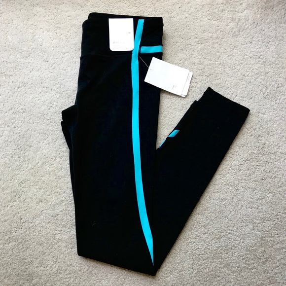 GAP Pants - Gap fit gfast leggings regular rise black blue Med